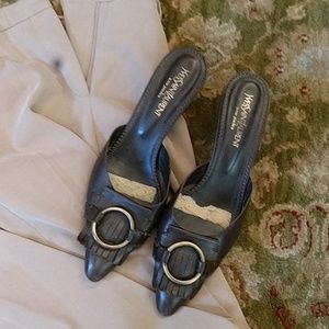 Yves San Laurent Leather Mules